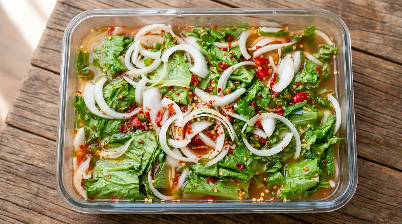Kimchi d'eau à la laitue rafraîchissant (Sangchu Mul Kimchi)