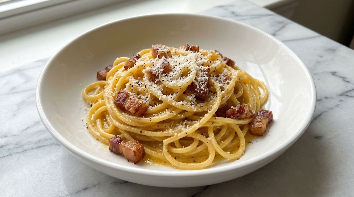 L'Authentique Spaghetti à la Carbonara Romaine