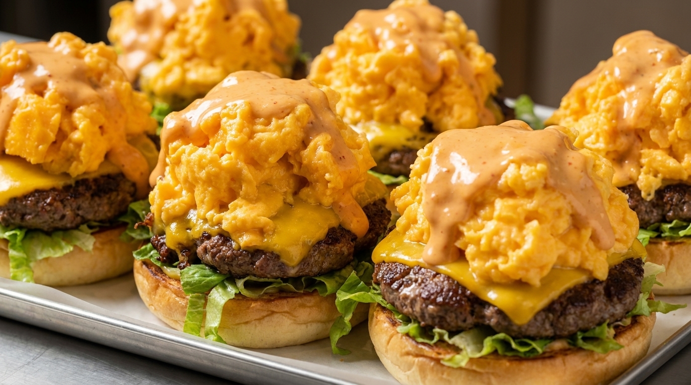 L'Ultime Burger au Bœuf et Œufs Brouillés Crémeux