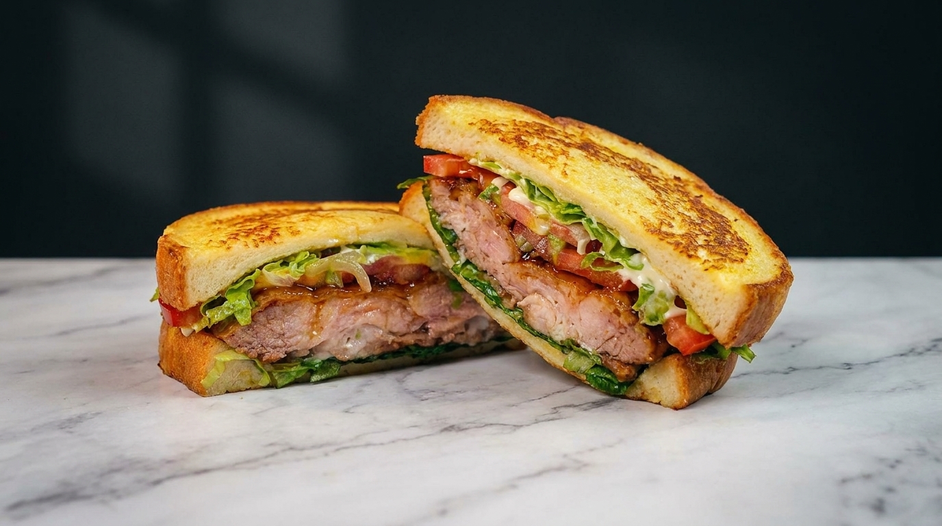 Sandwich de Pain Perdu au Poulet Laqué au Miel
