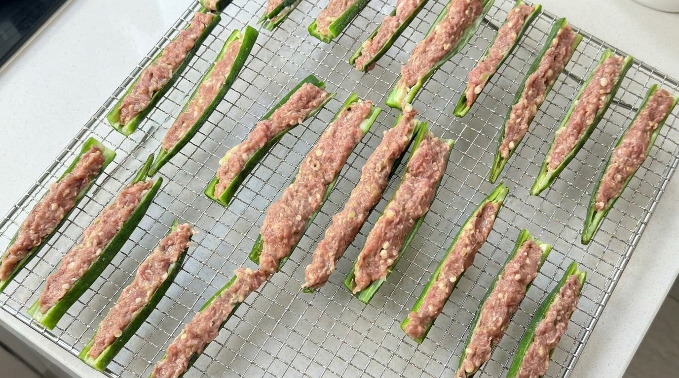 Friandises pour chien : Okras farcis au canard