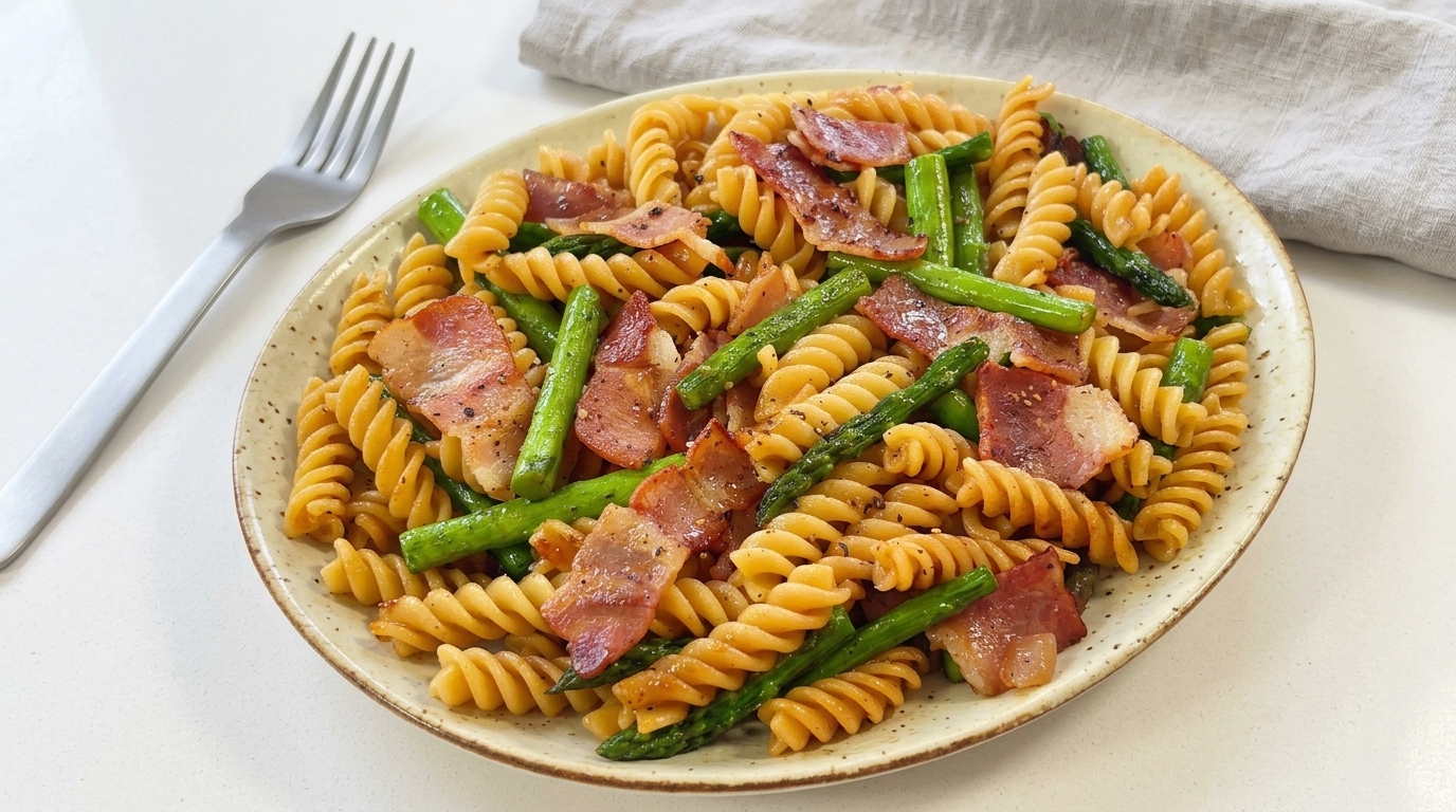 Fusillis aux Asperges et au Bacon