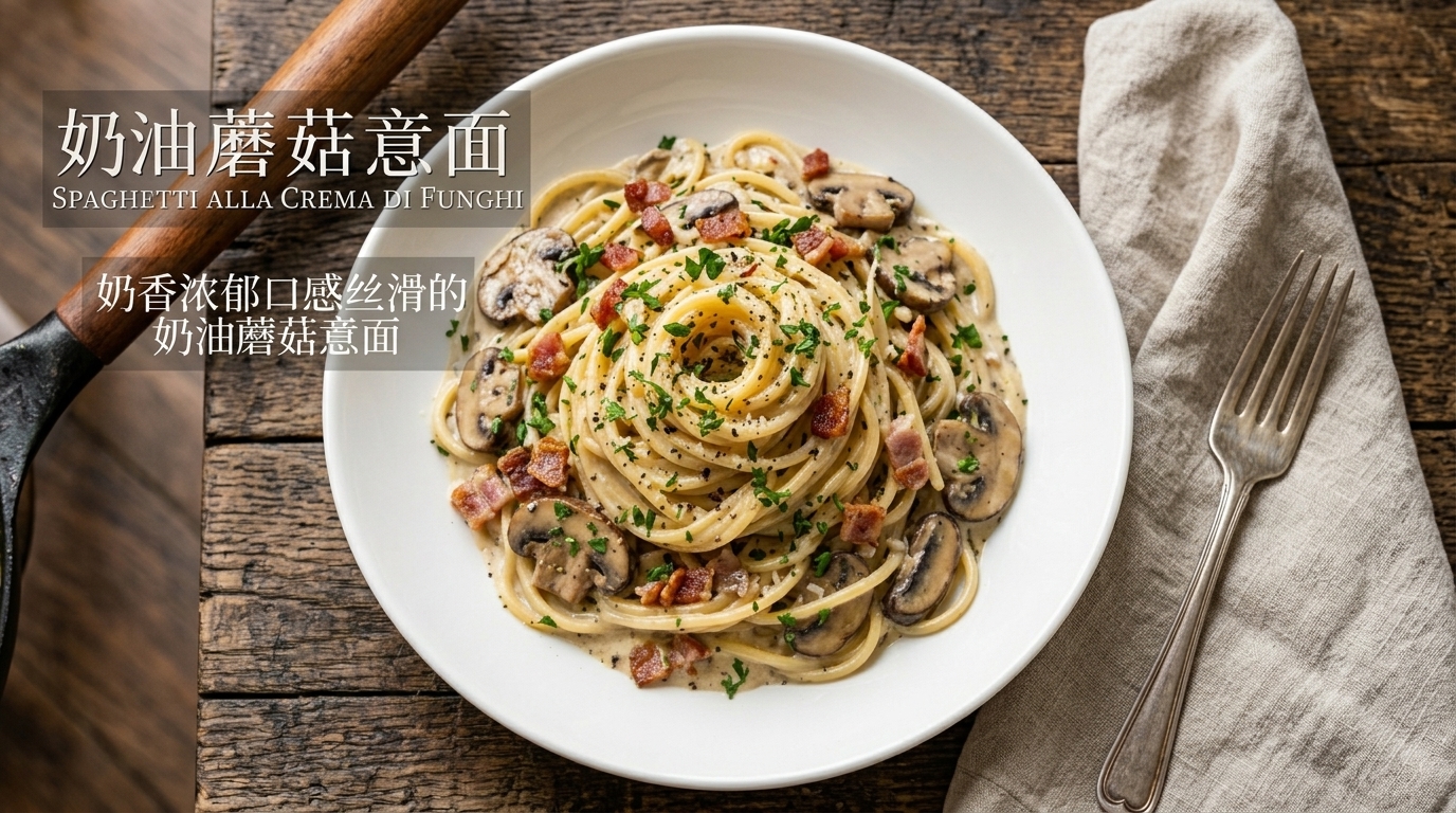 Spaghetti Crémeux aux Champignons