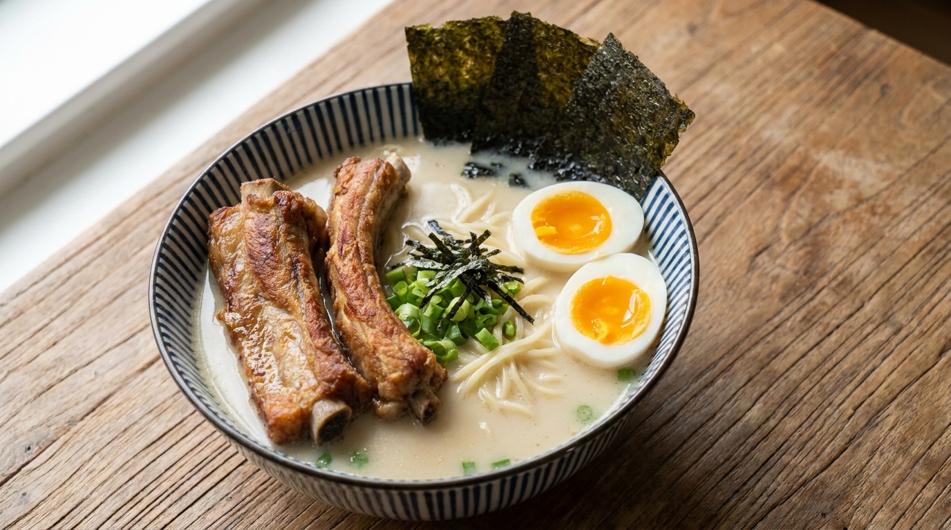 Ramen façon Tonkotsu aux travers de porc