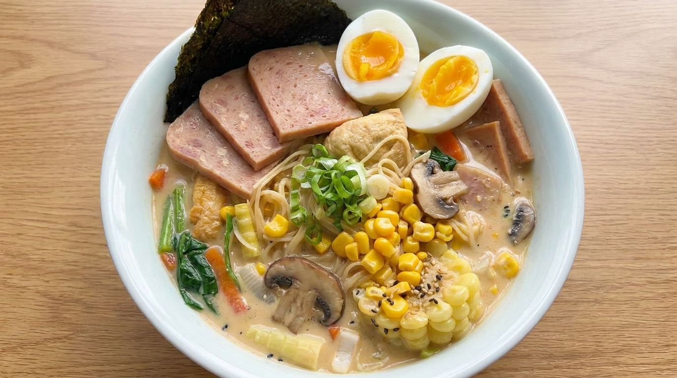 Ramen Crémeux au Miso, Maïs et Beurre