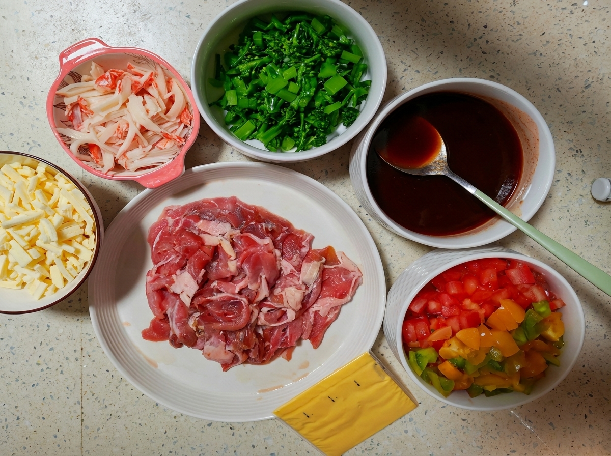 Tranches de bœuf dorer dans une poêle chaude.