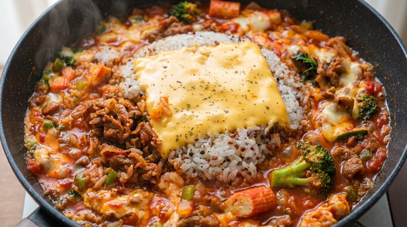 Poêlée Savoureuse de Riz au Bœuf et Fromage