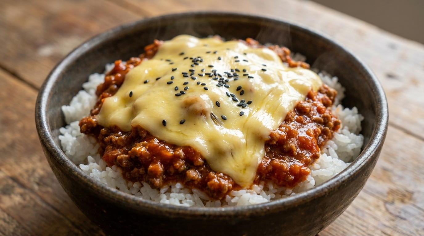 Bol de Riz Savoureux au Bœuf et Fromage