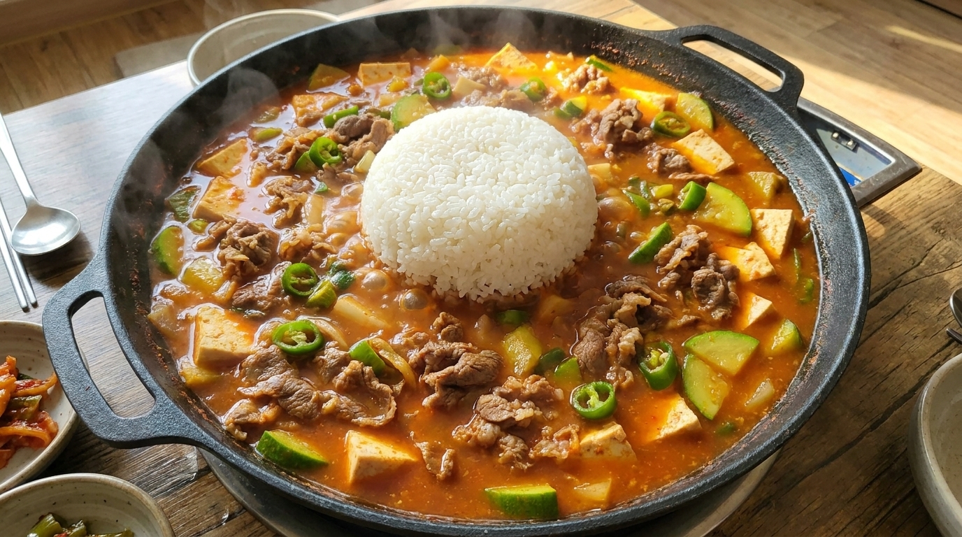 Doenjang Jjigae Coréen au Bœuf et Riz