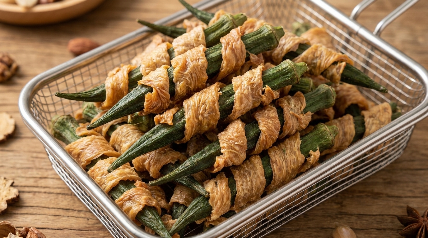Friandises pour animaux au poulet et gombo déshydratés