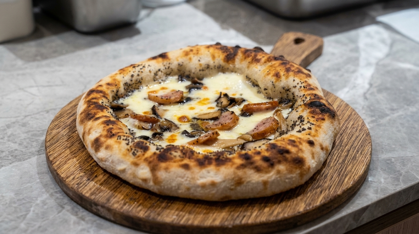 Pizza Gourmet aux Truffes, Champignons et Mozzarella