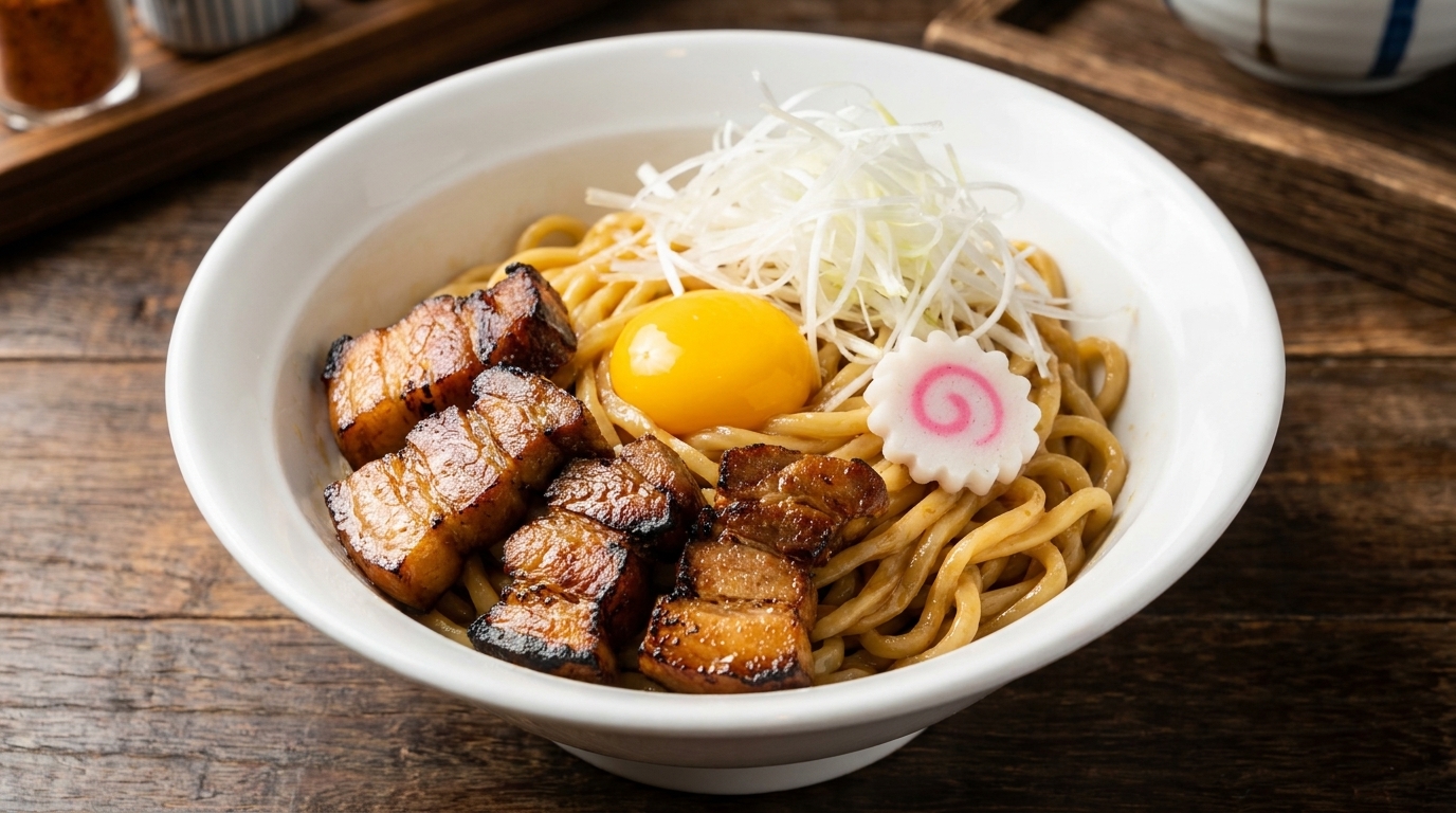Abura Soba : Nouilles à l'huile japonaises et poitrine de porc braisée