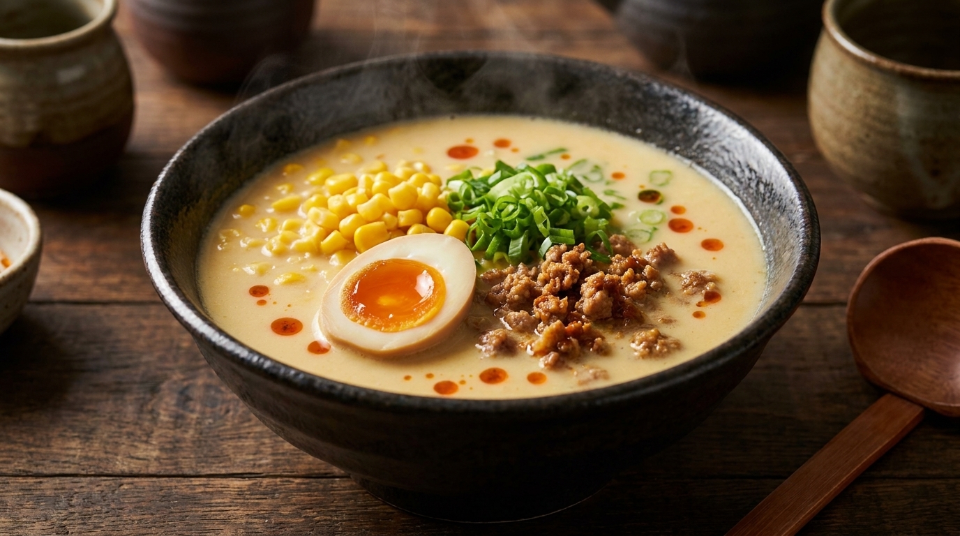 Ramen Crémeux au Lait de Soja et Miso (Tanyu Ramen)