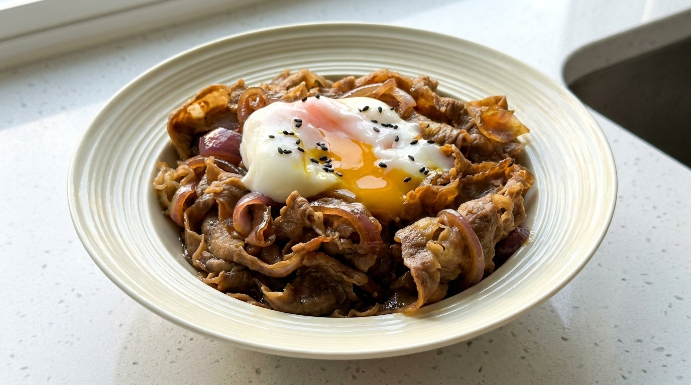 Gyudon : Bol de Bœuf Japonais et son Œuf Onsen Fondant