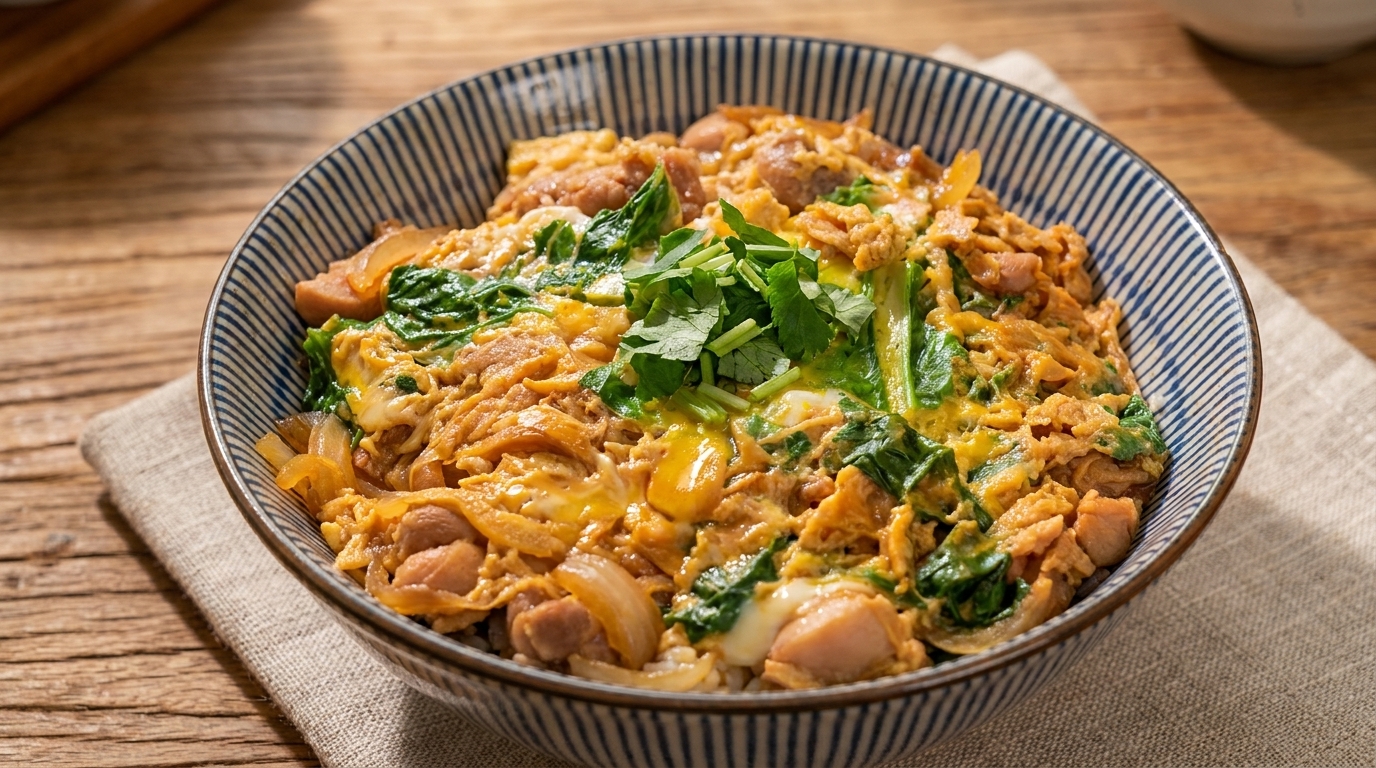 Oyakodon Traditionnel (Bol de Riz Japonais au Poulet et aux Œufs)