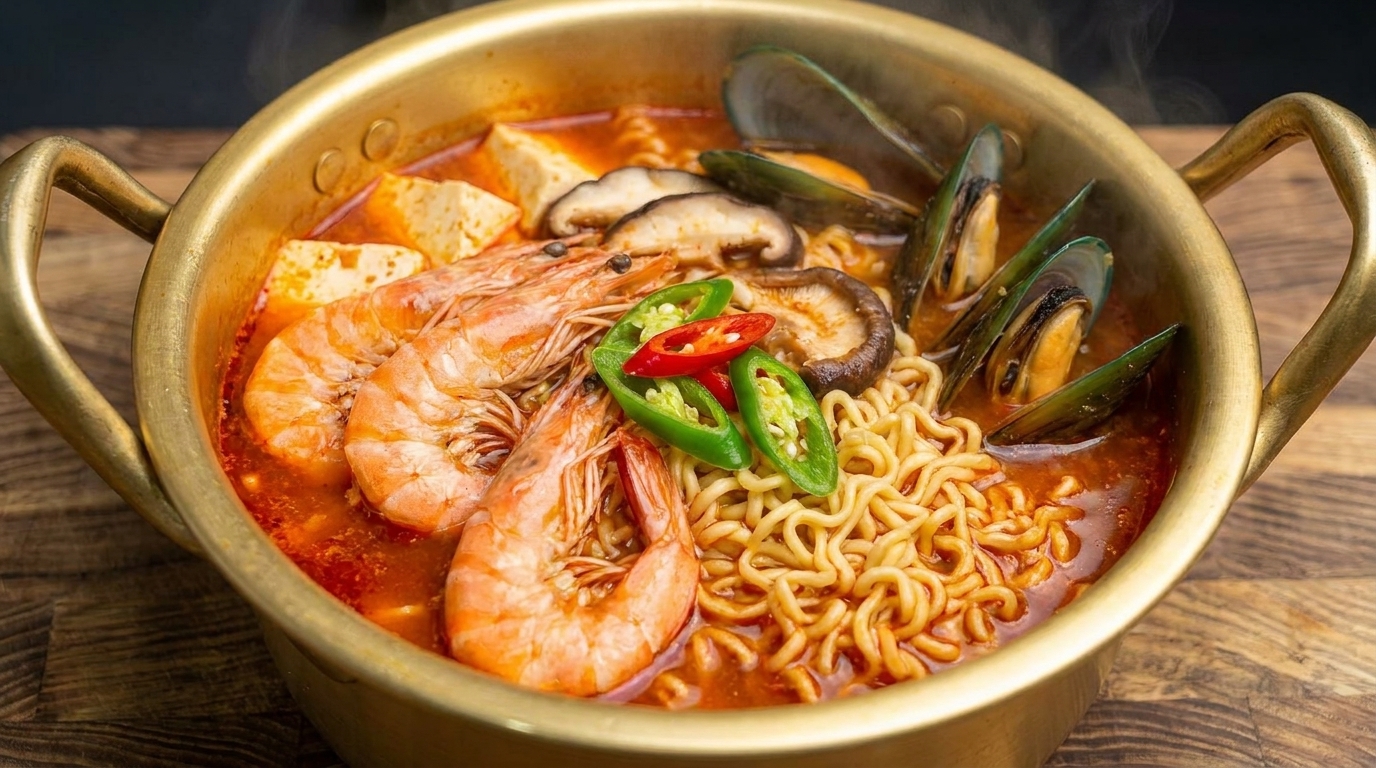 Ramen Coréen Épicé aux Fruits de Mer (Style Jjamppong)