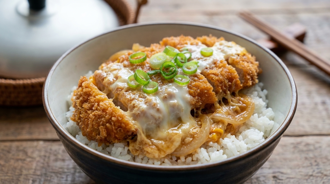 Katsudon Authentique : Bol de Porc Pané et Œufs Fondants