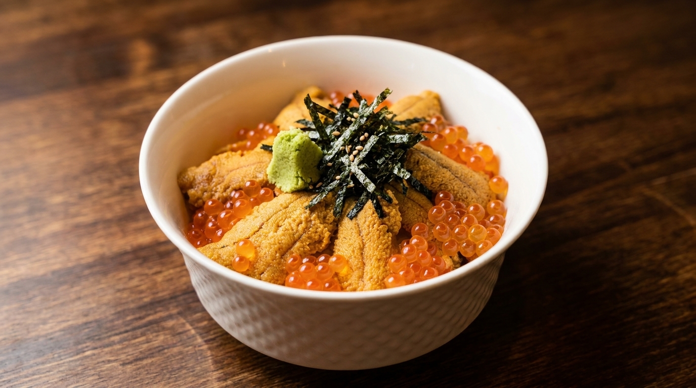 Uni Ikura Don de Luxe : Bol de Riz à l'Oursin et aux Œufs de Saumon
