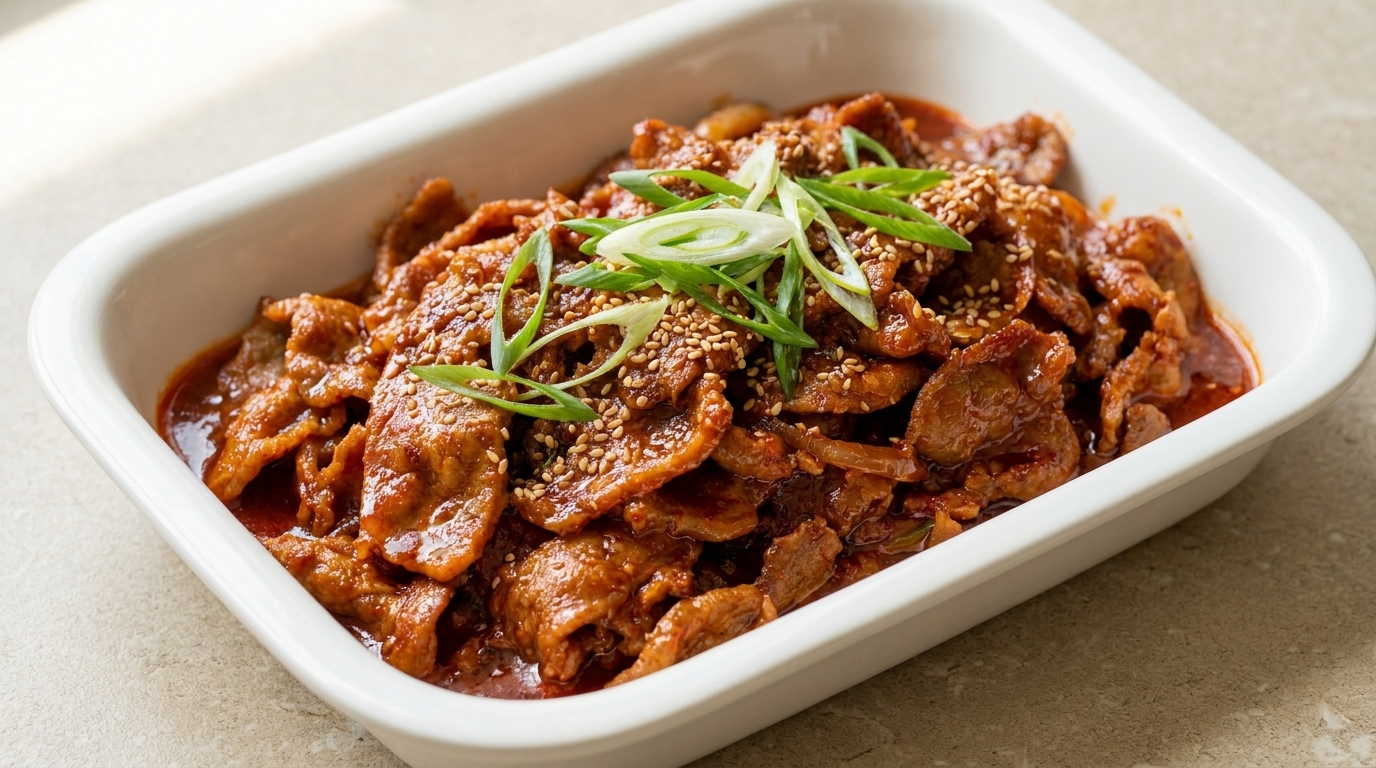 Porc sauté épicé à la coréenne (Jeyuk-bokkeum)