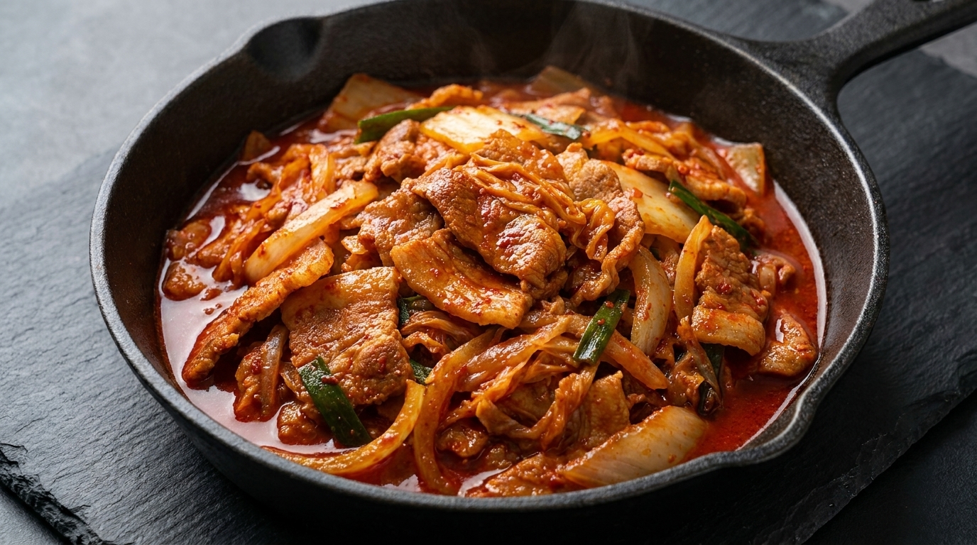 Porc sauté épicé coréen au Kimchi (Jeyuk Bokkeum)