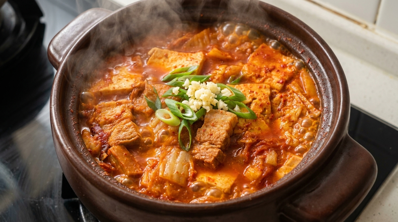Authentique Kimchi-jjigae à la Poitrine de Porc (Ragoût de Kimchi Coréen)