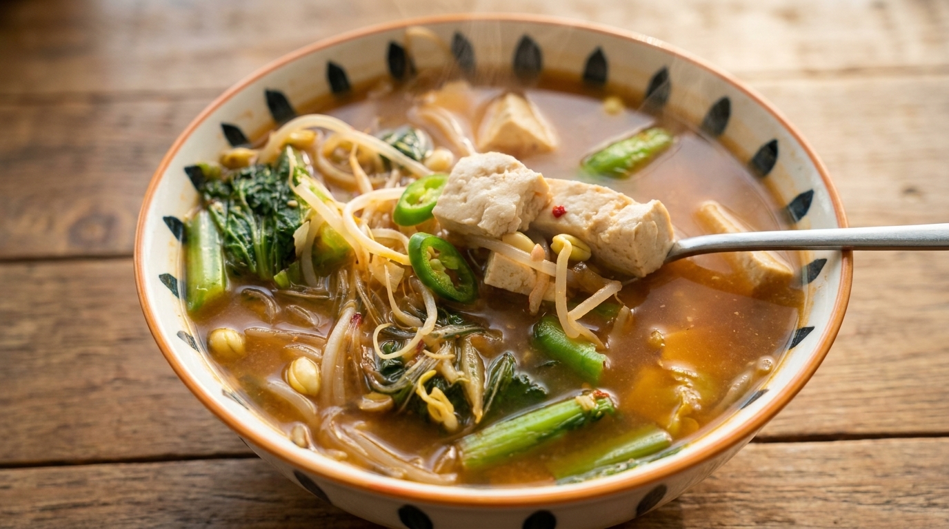 Soupe Coréenne à la Pâte de Soja (Doenjang-jjigae) Réconfortante