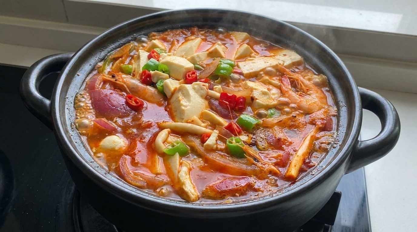 Soupe coréenne épicée au kimchi et tofu (Kimchi-jjigae)