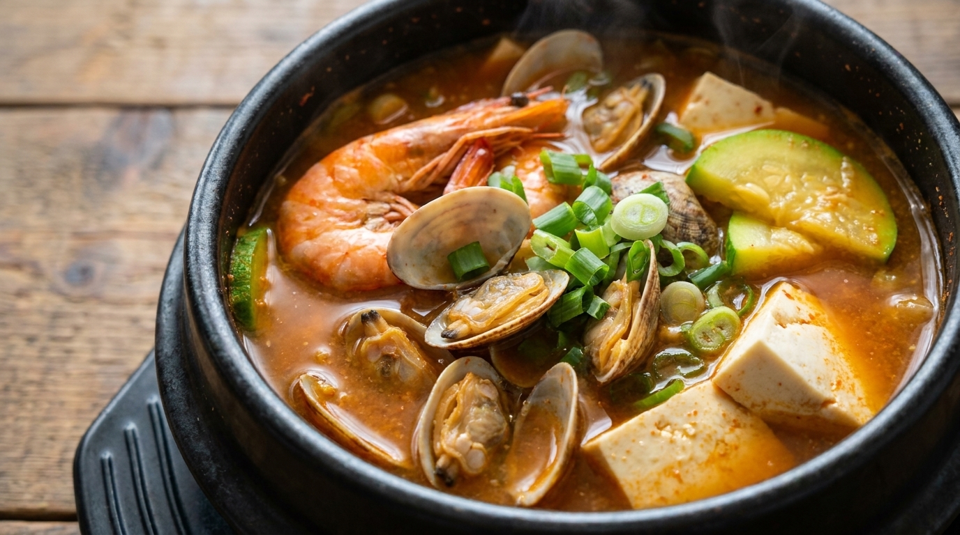 Ragoût Coréen aux Fruits de Mer Épicé (Haemul Doenjang-jjigae)