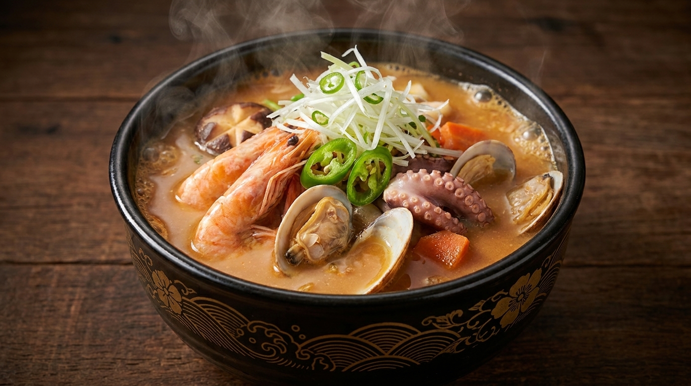 Haemul Doenjang Jjigae : Soupe Coréenne à la Pâte de Soja et Fruits de Mer