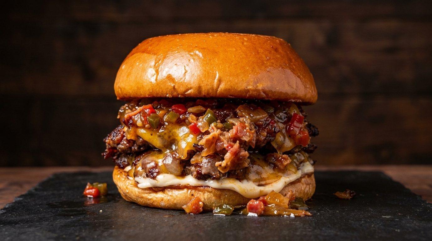 Smashburgers Double Smoked avec Confiture de Bacon et Piment