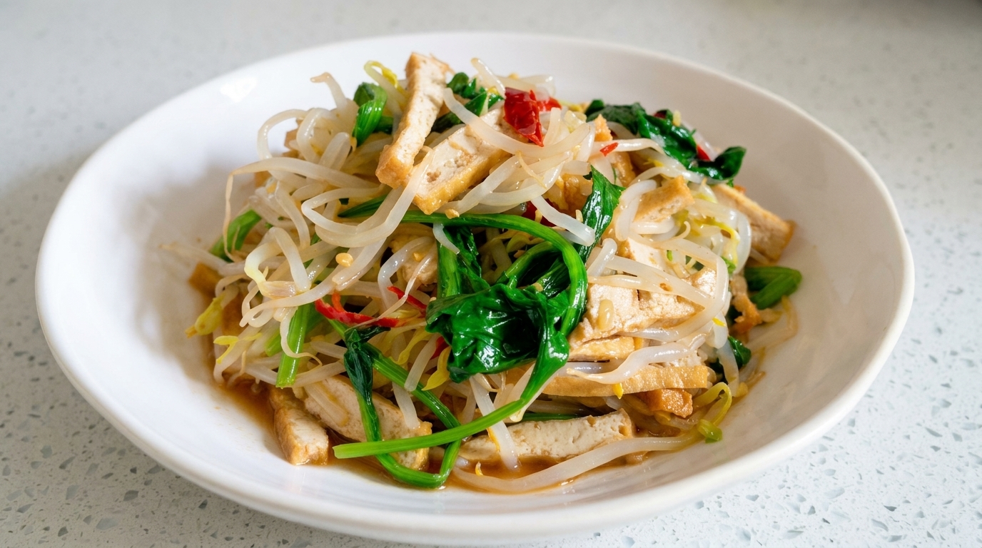 Salade mixte fermière chinoise au tofu et aux épinards