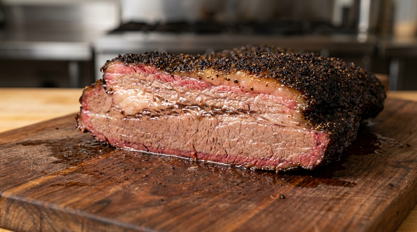 Brisket de bœuf fumé à la texane
