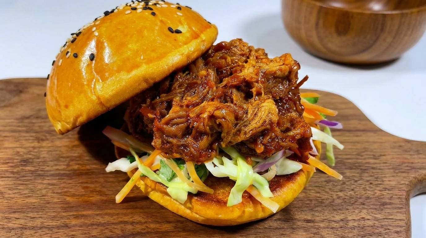 Burgers au Effiloché de Porc BBQ et Salade Coleslaw Maison