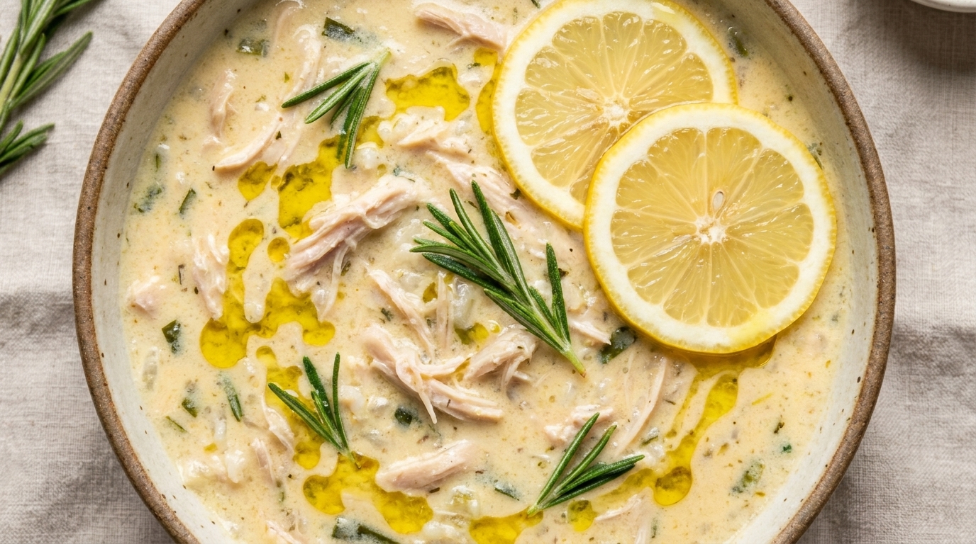 Soupe grecque au poulet et citron (Avgolemono)