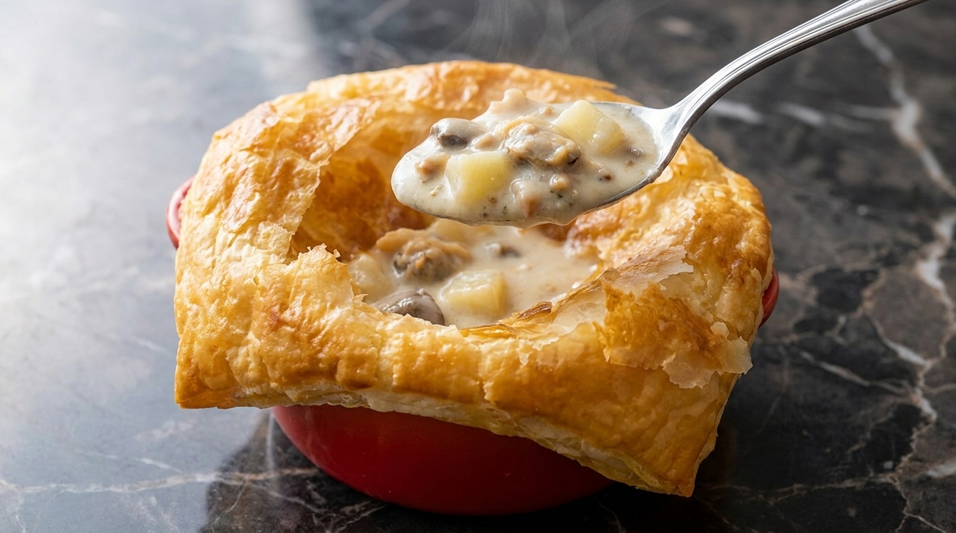 Chaudrée de palourdes crémeuse en croûte feuilletée