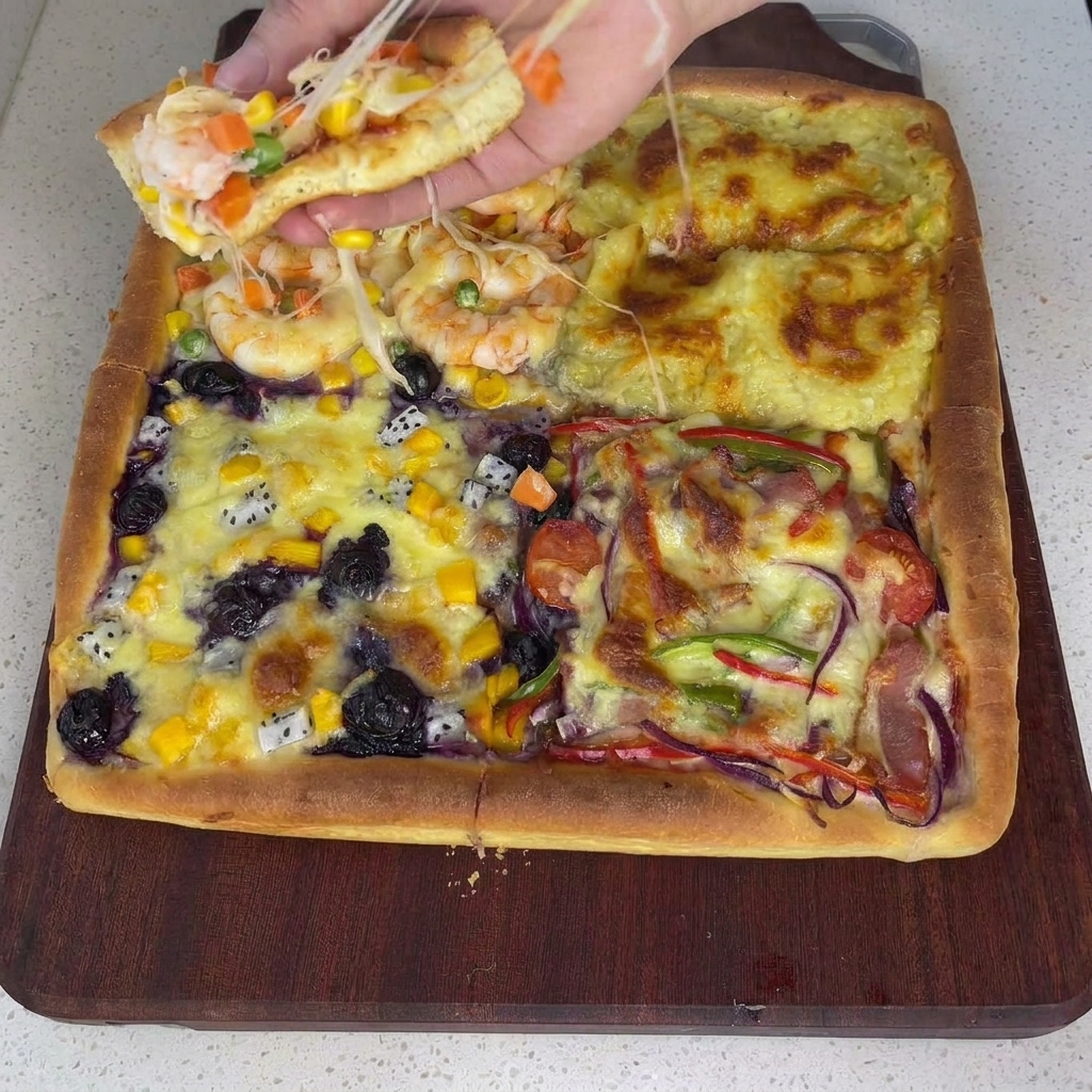 Fromage râpé saupoudré sur la base.