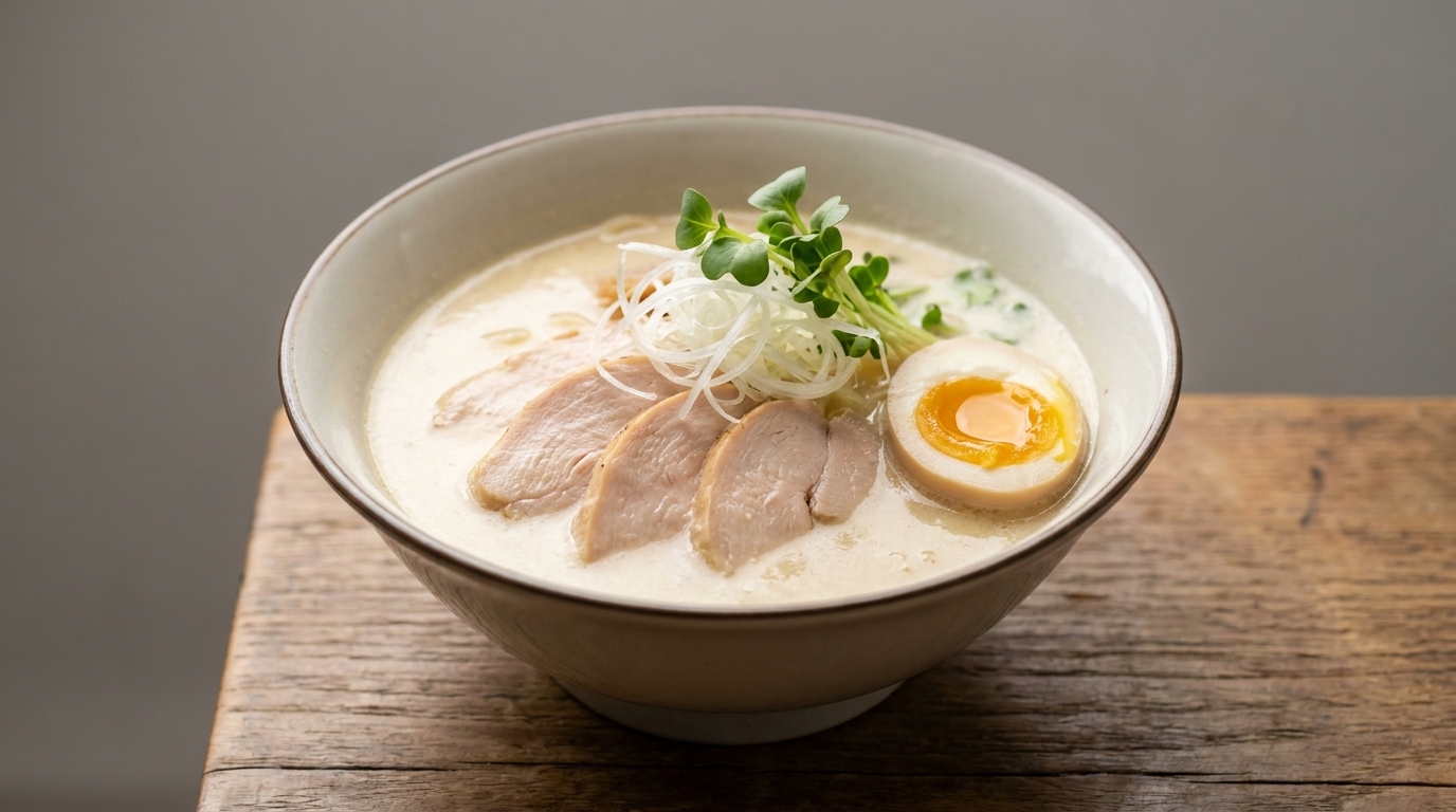 Ramen Tori Paitan authentique : bouillon de poulet crémeux
