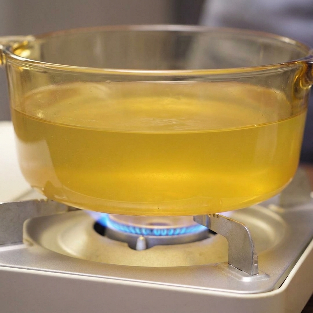 Une pince retirant des lanières de kombu cuit dune casserole de bouillon frémissant.