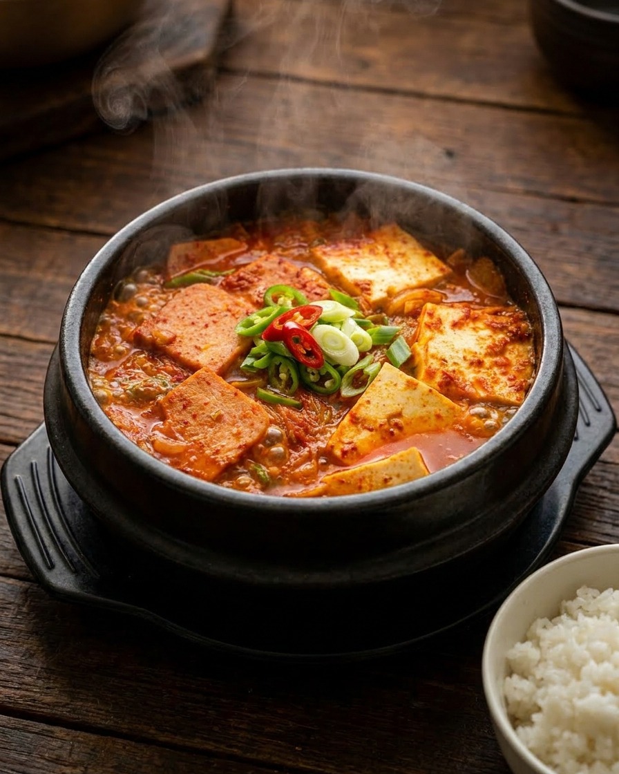 De lhuile de poulet versée avec une louche dans une grande marmite de bouillon en ébullition.