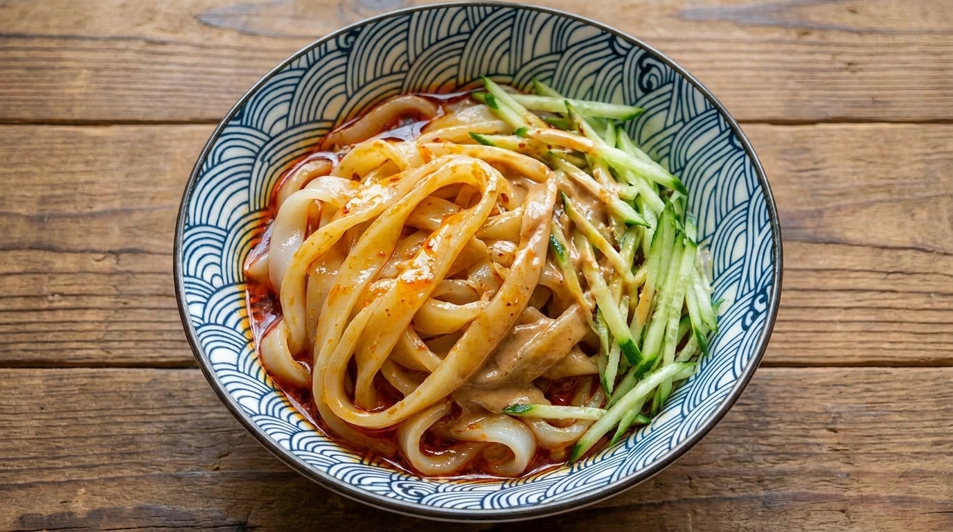 Nouilles froides à la moutarde (façon Liangpi)