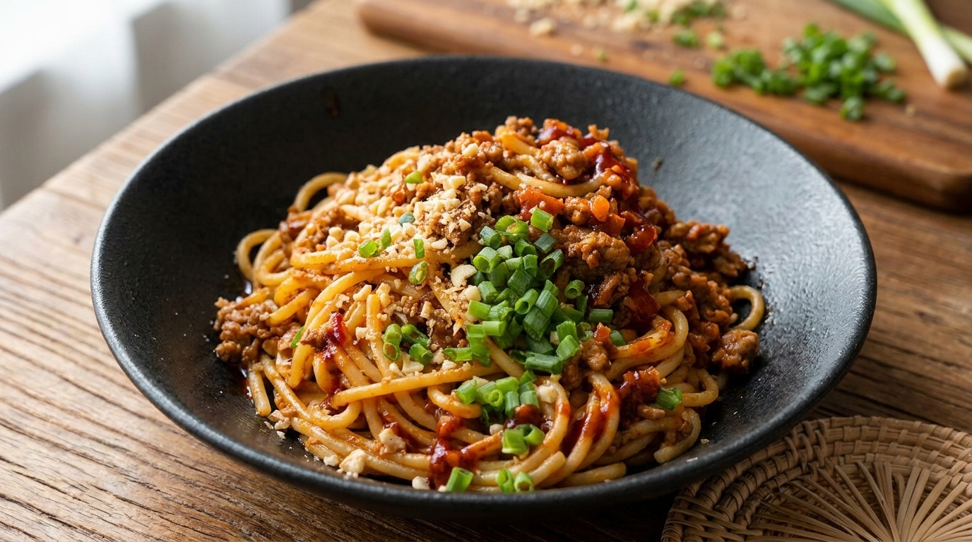 Spaghetti Dan Dan de style sichuanais