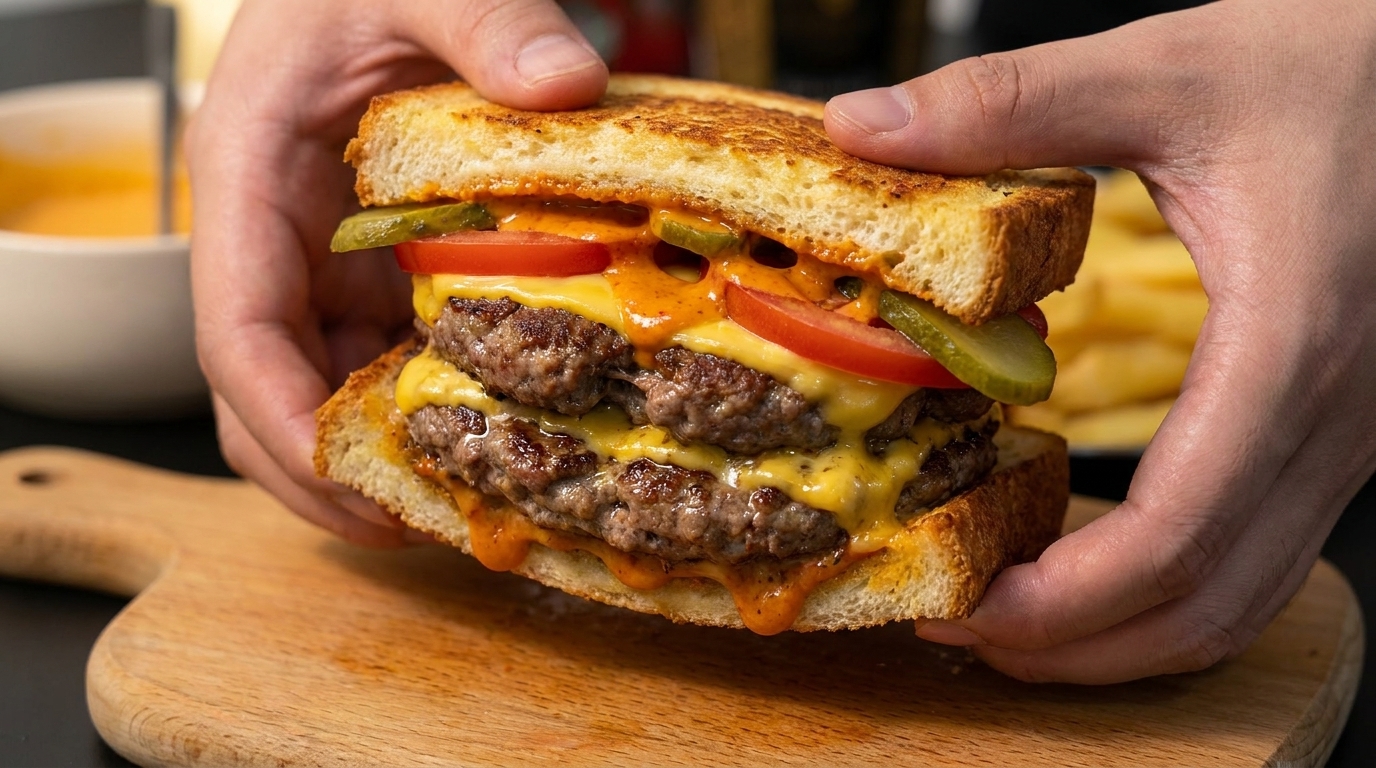Sandwich Patty Melt Double Bœuf Façon Gourmet