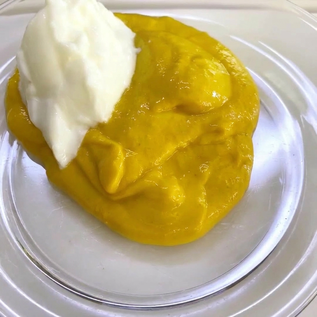 Sauce salade crémeuse versée dans le bol avec le mélange moutarde et yaourt.