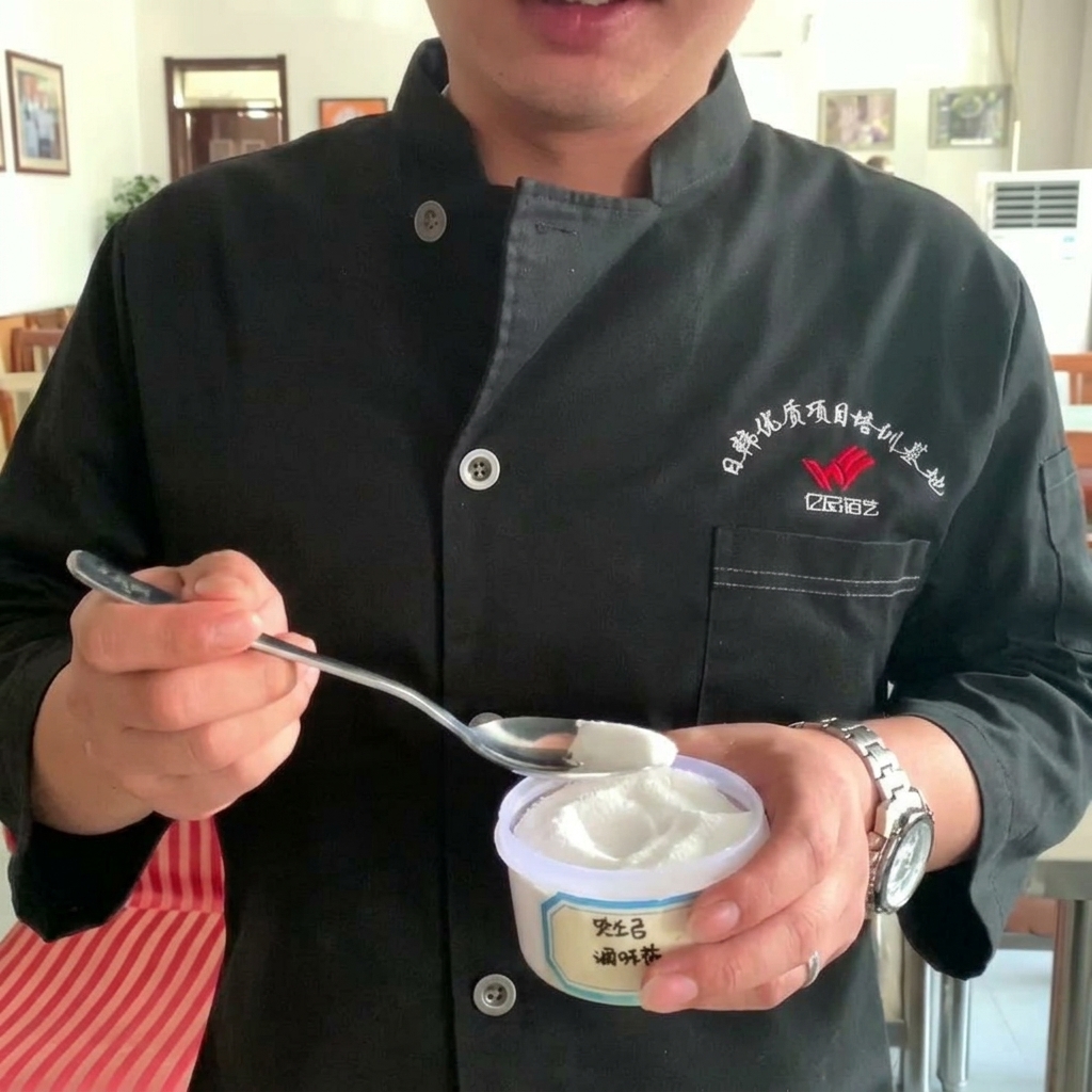 Une petite pincée de sel saupoudrée sur la sauce moutarde au miel terminée.