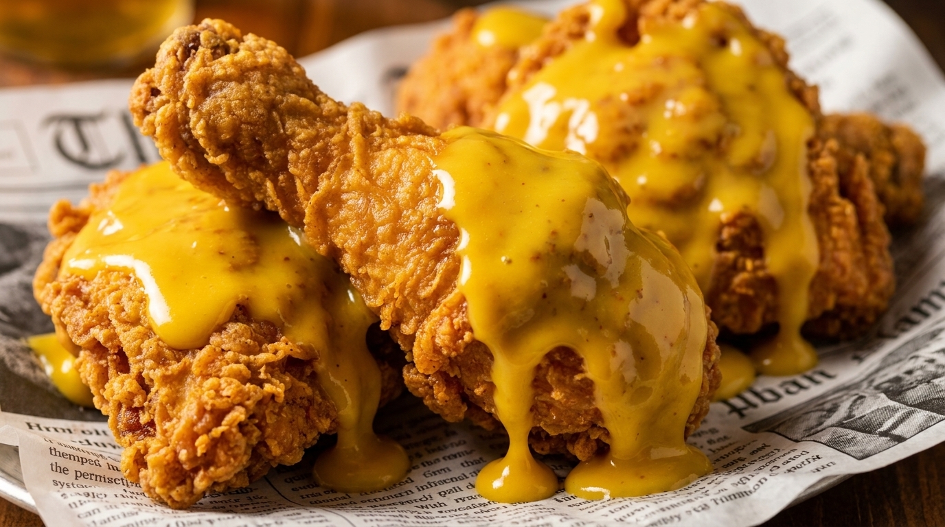 Poulet frit croustillant à la sauce moutarde au miel coréenne