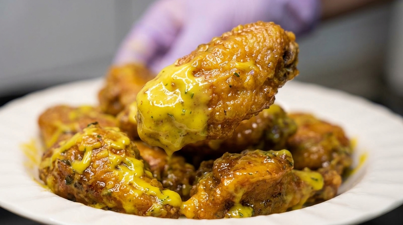 Ailes de Poulet Frites Croustillantes à la Moutarde au Miel