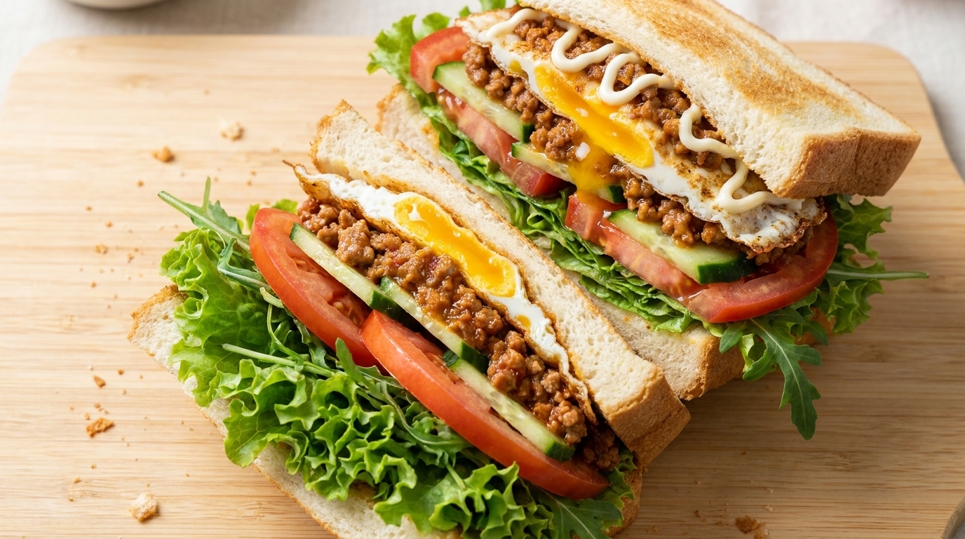 Sandwich savoureux à la viande hachée