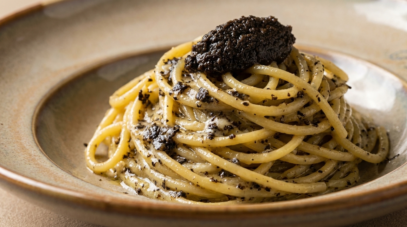 Nouilles de Maïs à la Sauce Truffée et au Parmesan