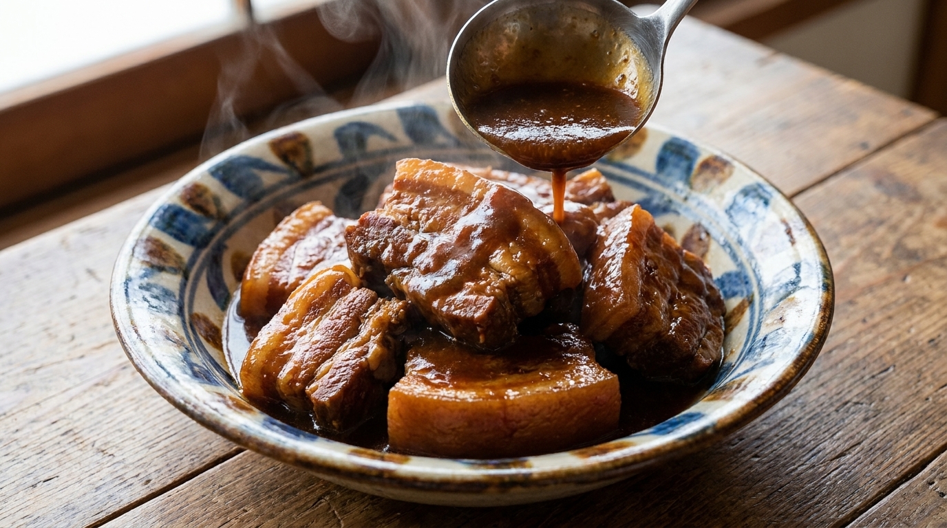 Poitrine de porc braisée au miso (Buta no Kakuni)