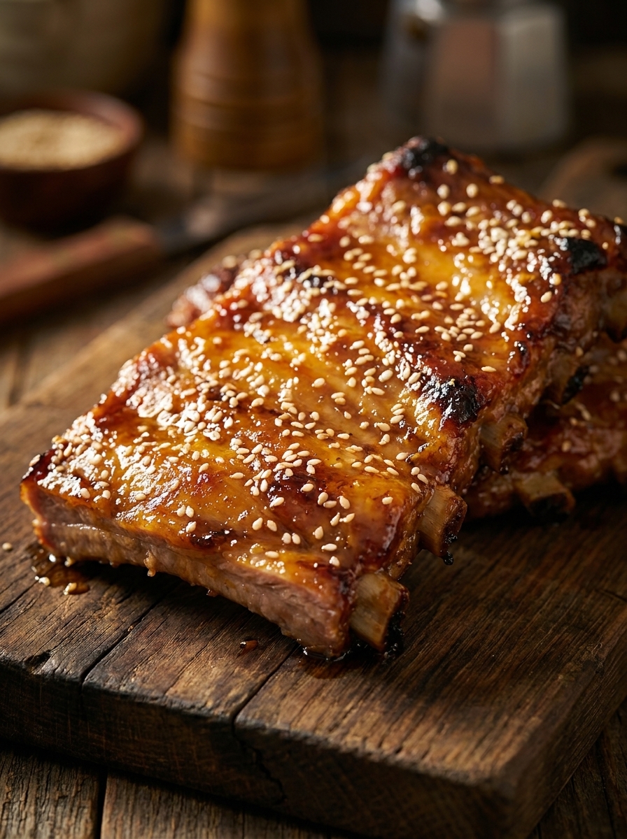 Tranches de poitrine de porc sautées avec les aromates et les sauces.